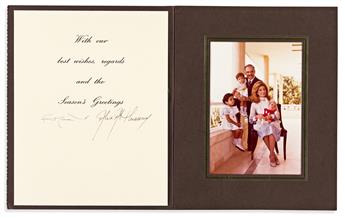 HUSSEIN AND NOOR AL-HUSSEIN; KING AND QUEEN OF JORDAN. Group of 6 greeting cards, each Signed by both.